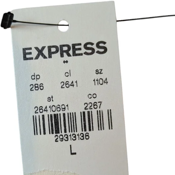 Express Cream Dressy Long Hem Double Lined Sleeveless Tank Top Women's Large NWT - Picture 8 of 16